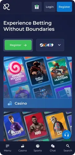 Rainbet-Registrierungsbutton
