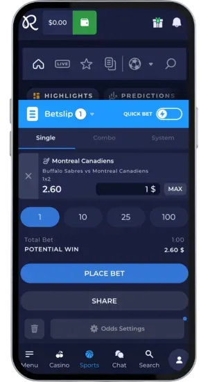 Wetten auswählen Rainbet Live Casino
